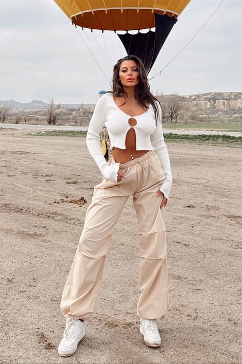 Paraşüt Jogger Pantolon Camel