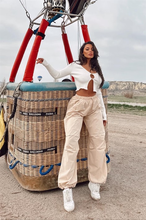 Paraşüt Jogger Pantolon Camel