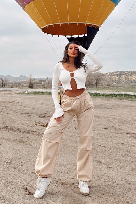 Paraşüt Jogger Pantolon Camel