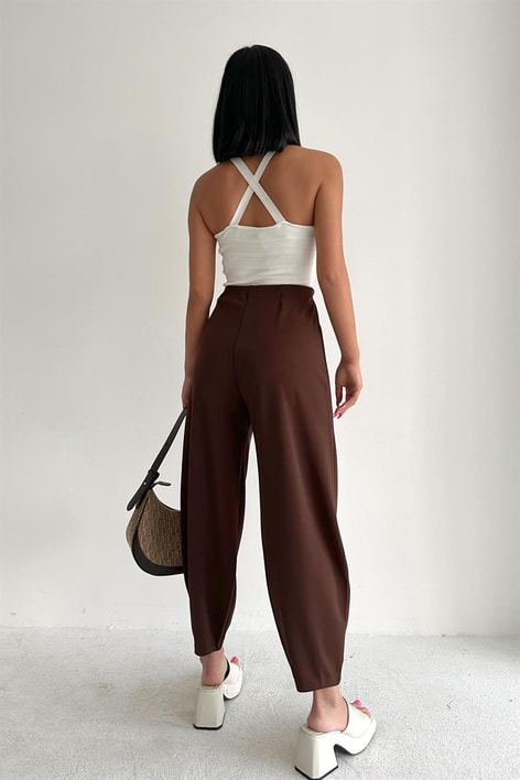 Pensli Carrot Fit Pantolon Kahve