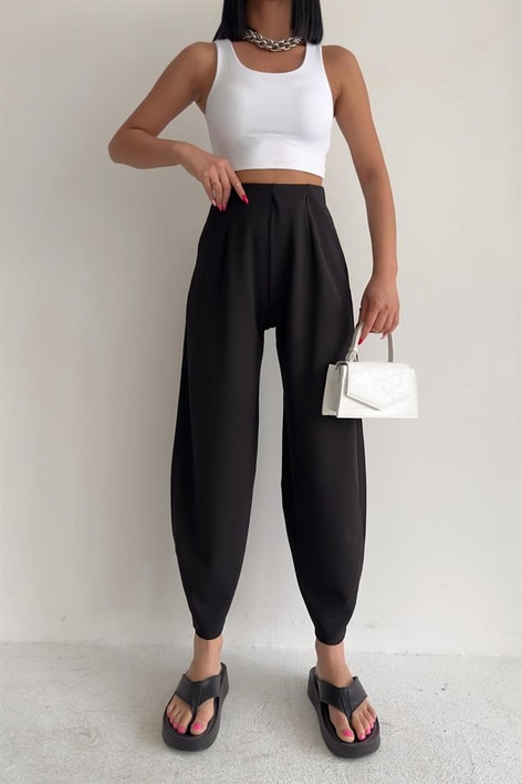 Pensli Carrot Fit Pantolon Siyah