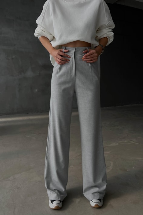 Pensli Palazzo Pantolon Açık Gri