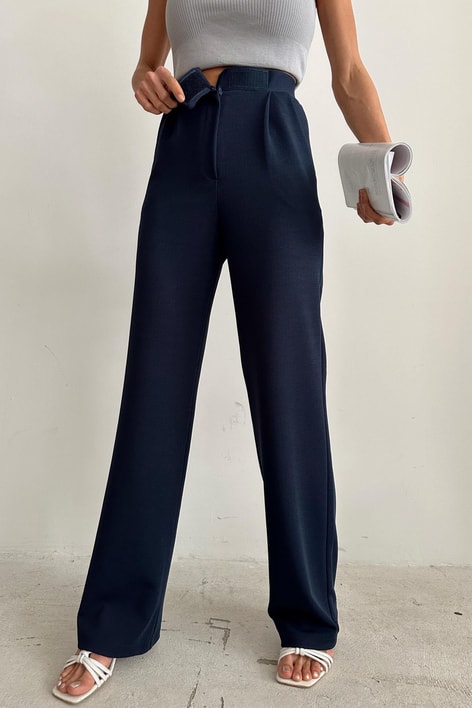 Pileli Modern ÇıtÇıt Palazzo Lacivert