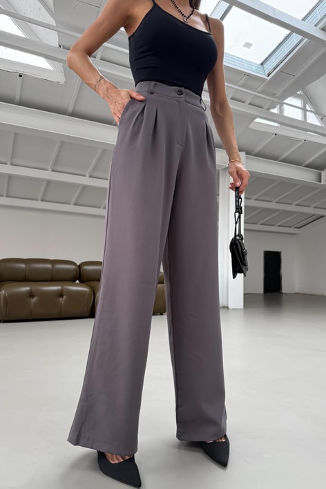 Pileli Palazzo Pantolon Gri