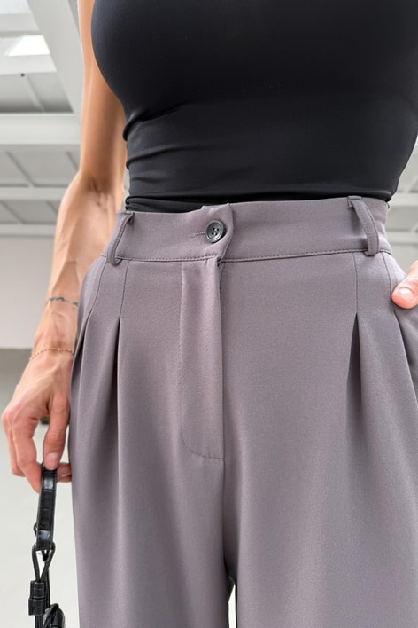 Pileli Palazzo Pantolon Gri