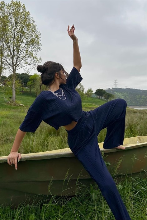 Piliseli Relax Pantolon Lacivert