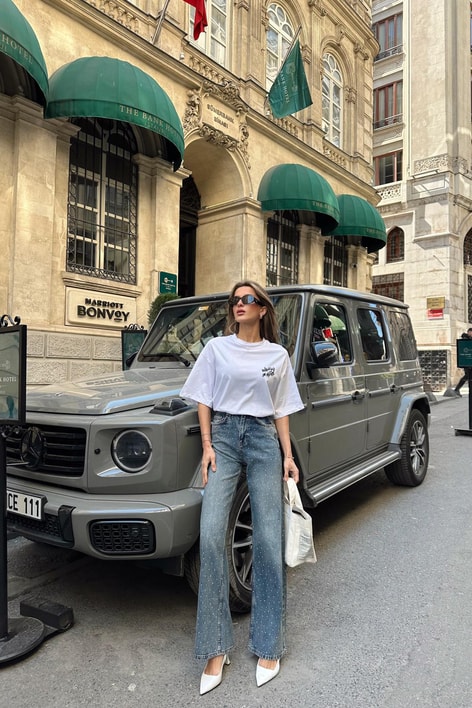 Taşlı Waıt Jean Mavi