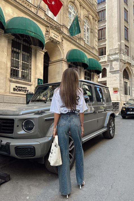 Taşlı Waıt Jean Mavi