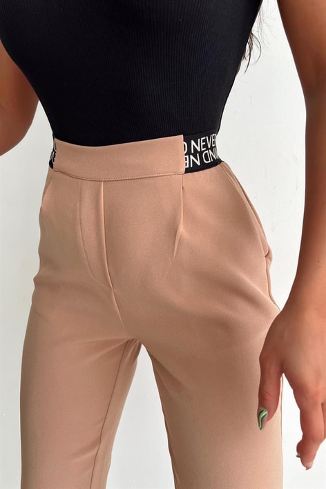 Texs Baskılı Havuç Pantolon Camel