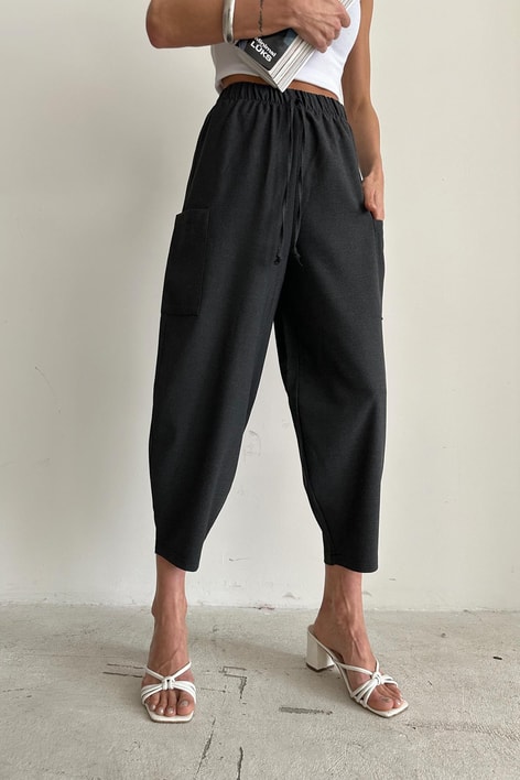 Yan Cepli Salaş Pantolon Antrasit