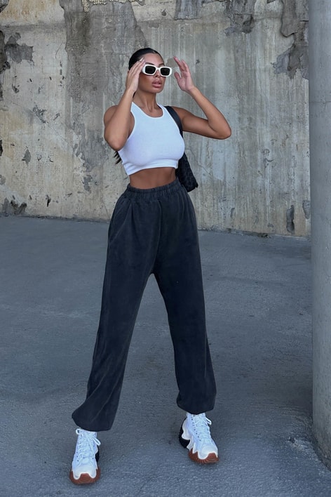 Yıkamalı relax eşofman Antrasit