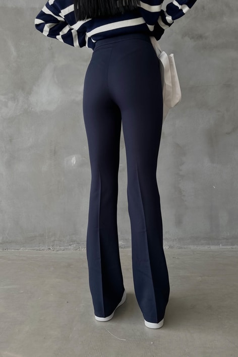 Yüksek Bel İspanyol Kumaş Pantolon Lacivert