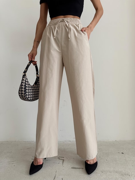 Yüksek Bel Pantolon Bej