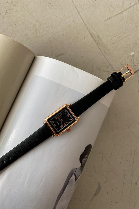 Hazel Siyah Kadranlı Saat Siyah