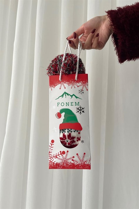 Merry Christmas Kutulu Şapka Beyaz