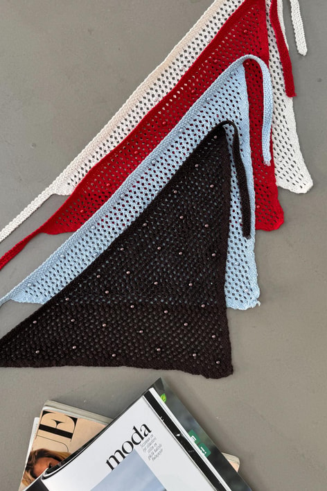 Taşlı File Bandana Kahve