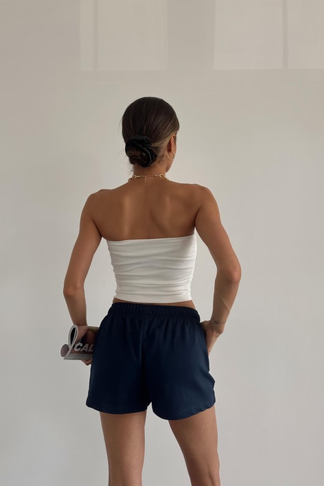 Bağcıklı Relax Şort Lacivert