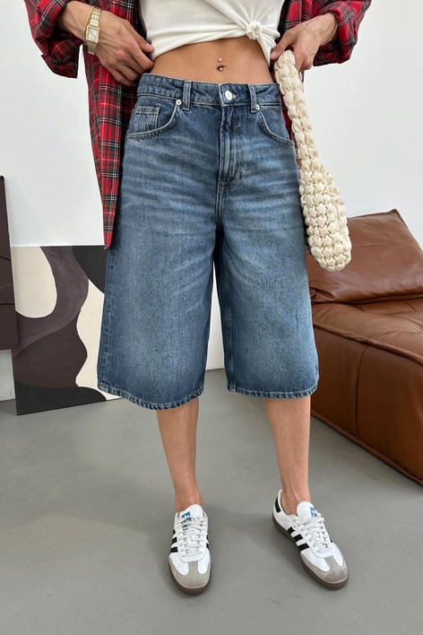 Baggy Bermuda Denim Şort Mavi