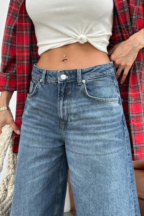 Baggy Bermuda Denim Şort Mavi