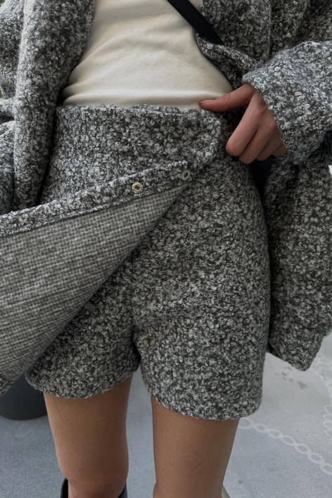 Buklet Kapamalı Şort Etek Antrasit