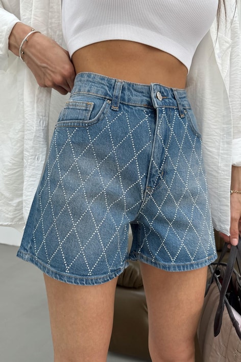 Diamond Kot Şort Koyu Mavi