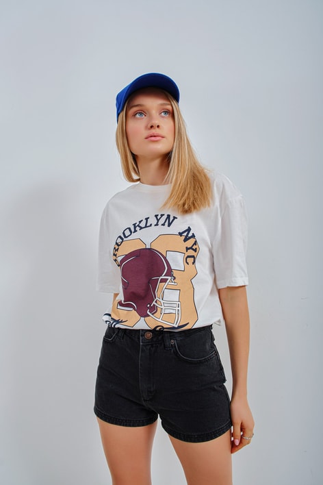 Highwaist Denim Şort Siyah