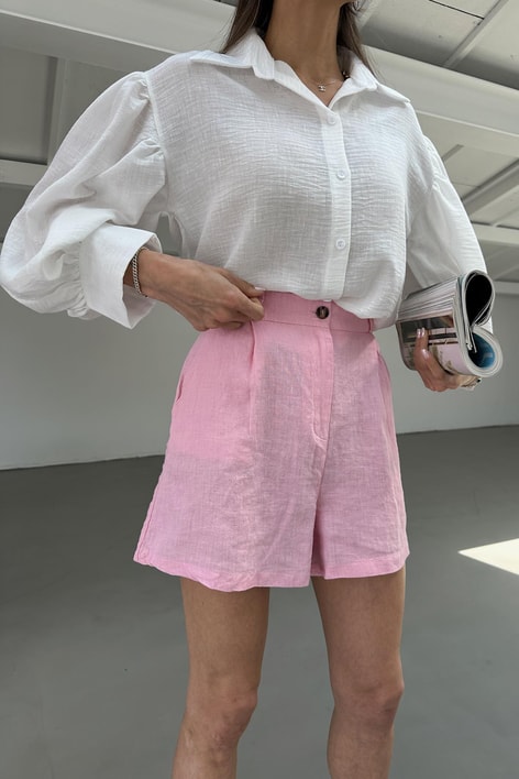 Keten Street Şort Pembe