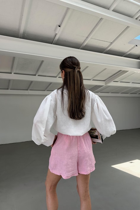 Keten Street Şort Pembe