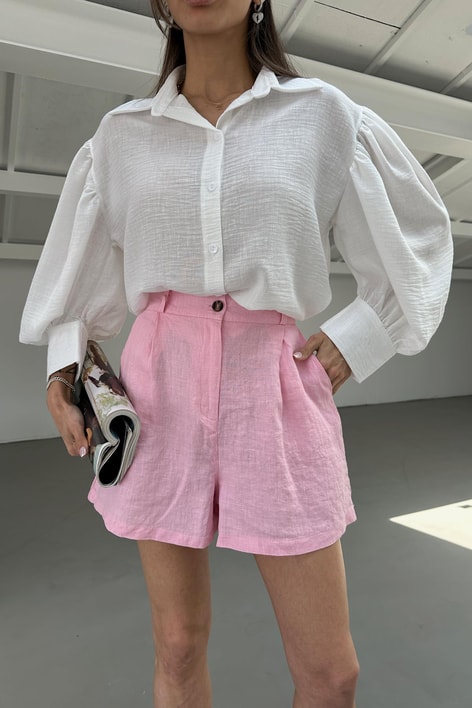 Keten Street Şort Pembe