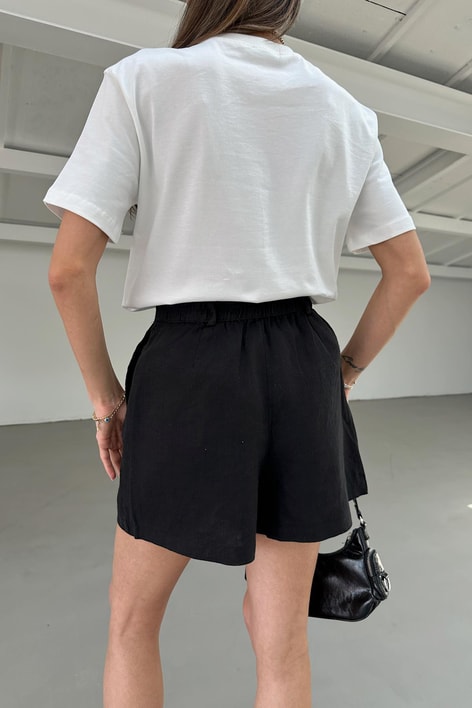 Keten Street Şort Siyah