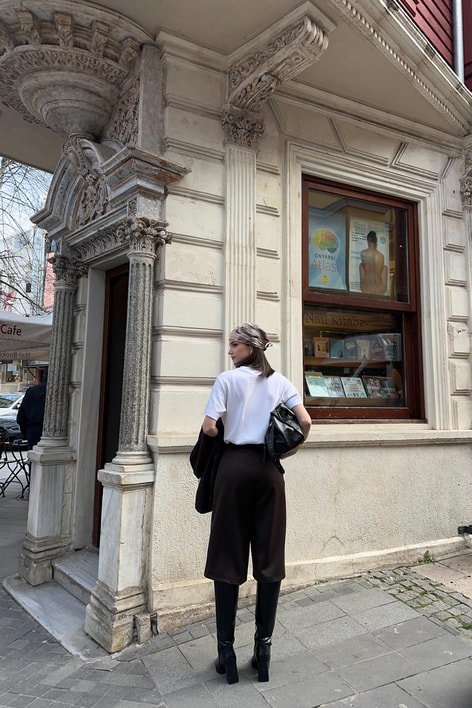 Pileli Street Şort Kahve