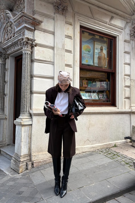 Pileli Street Şort Kahve