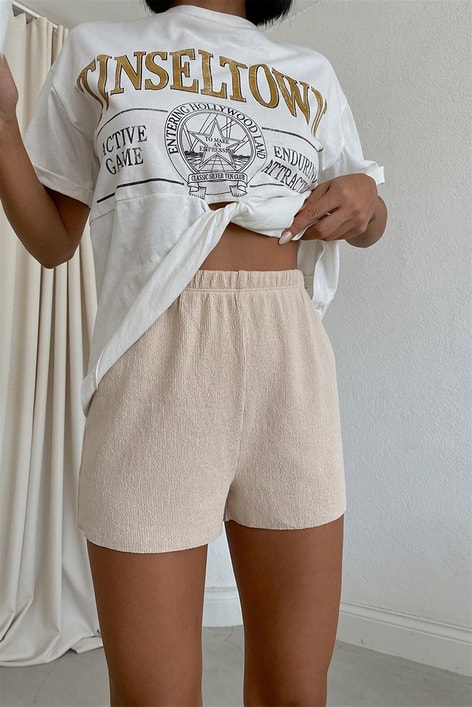 Relax Mini Şort Bej