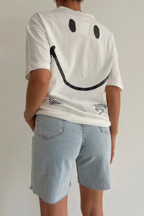 Yırtmaçlı Cool Denim Şort Buz Mavi