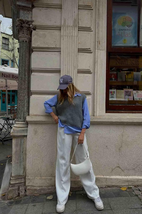 Dual Gömlek Süveter Gri