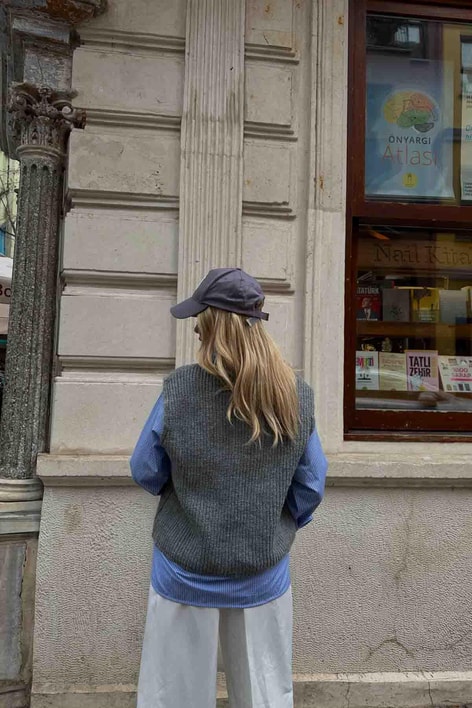 Dual Gömlek Süveter Gri