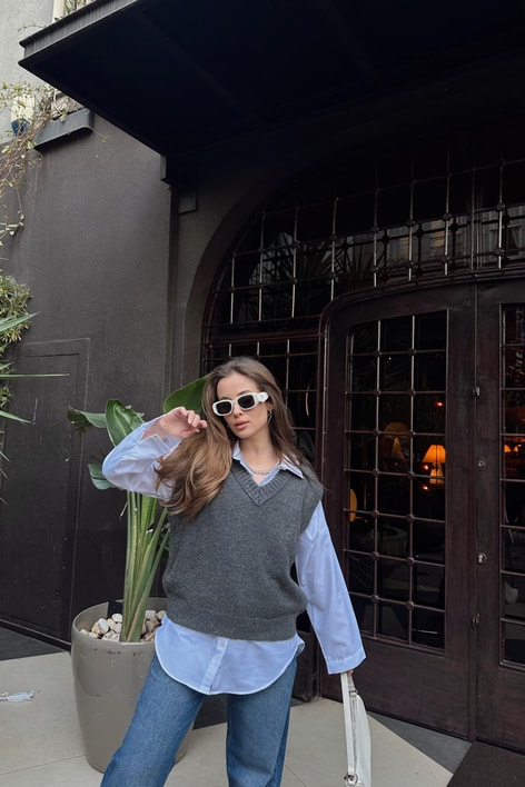 Nakış Detay Süveter Antrasit