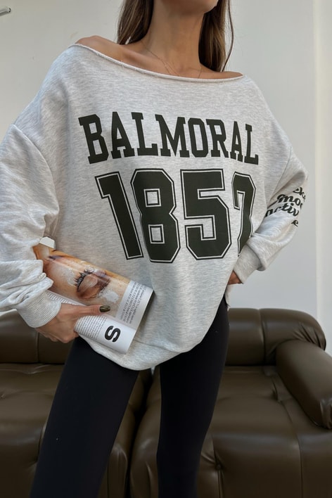 Balmoral Sweatshirt Gri Melanj