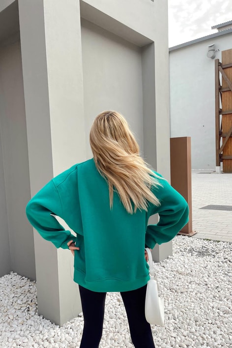 Balon Kol Oversize Sweat Yeşil