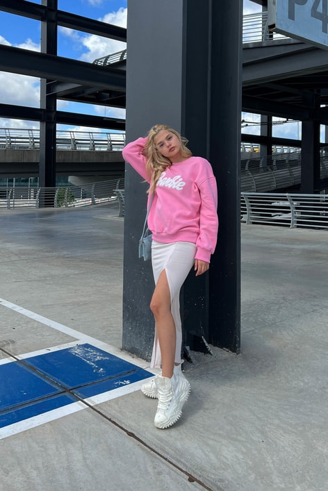 Barbie Baskılı Sweat Pembe