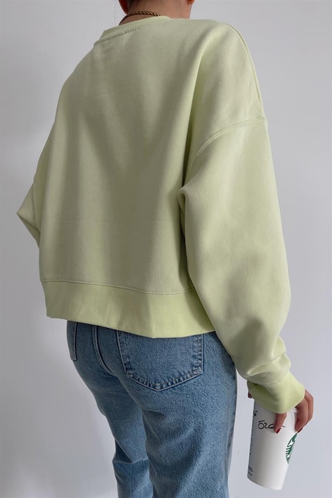 Basic Crop Sweatshirt Neon Yeşil