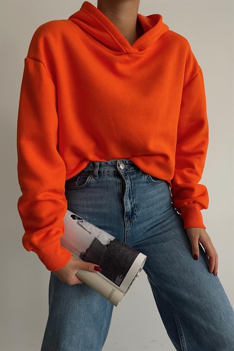 Basic Crop Sweatshirt Oranj