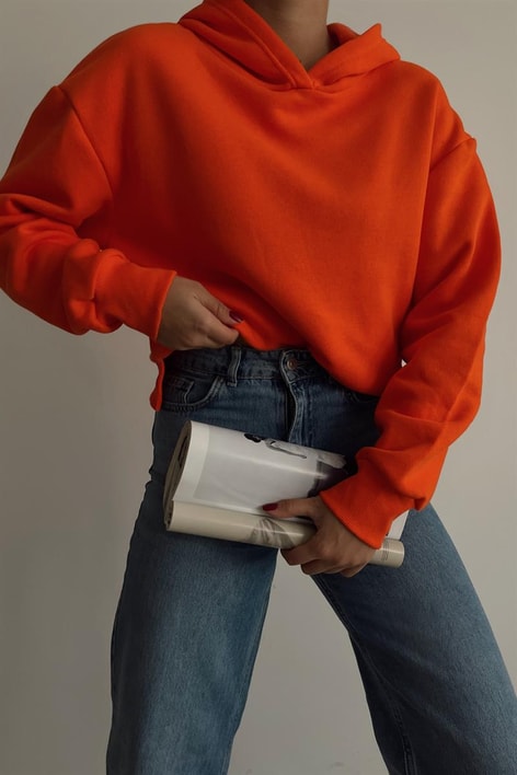 Basic Crop Sweatshirt Oranj