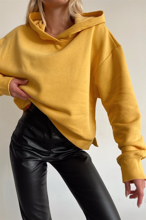 Basic Crop Sweatshirt Sarı