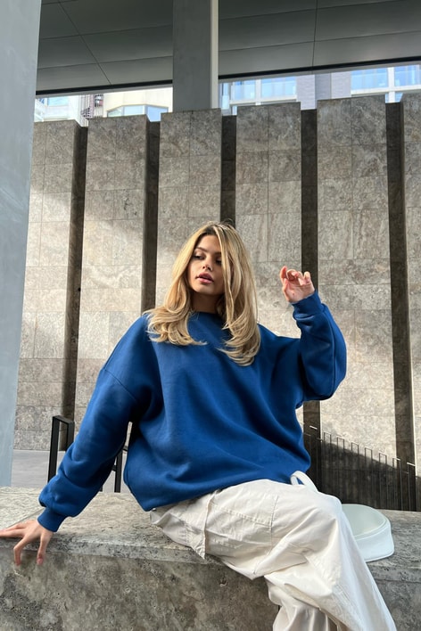 Basic Sweat gök mavisi