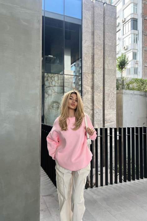 Basic Sweat Şeker Pembe