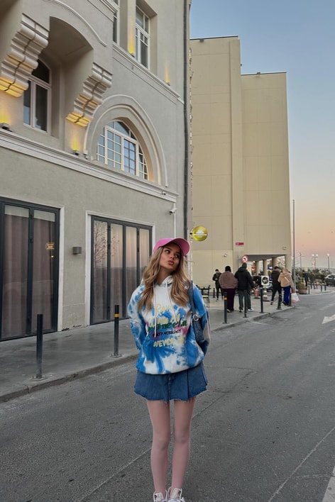 Blue Color Sweatshirt Mavi