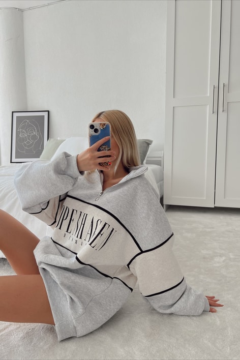 Copenhagen Zip Sweatshirt Gri
