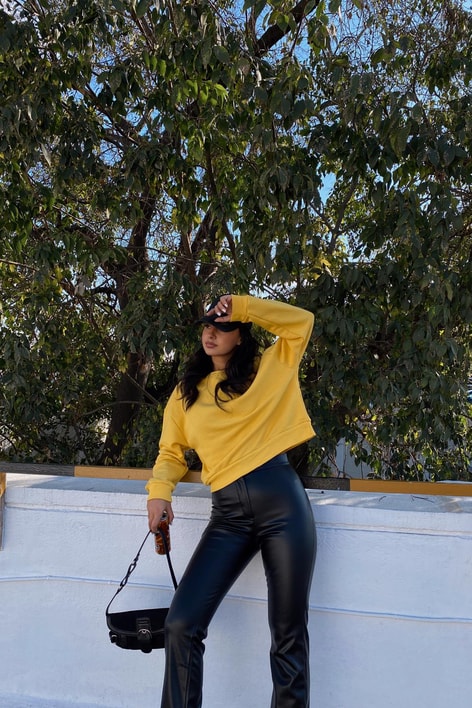 Crop Basic Sweatshirt Hardal