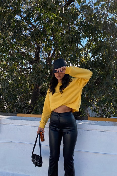 Crop Basic Sweatshirt Hardal